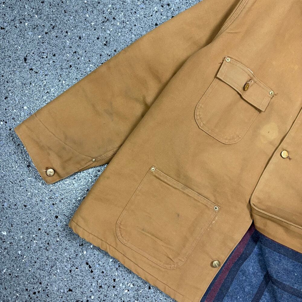 Vintage 1990s Carhartt Blanket Lined Denim Work Coat - Picture 4 of 9